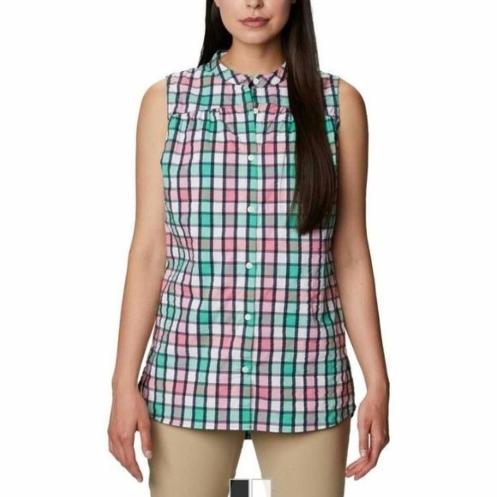 Columbia Cherry Creek Lane Less Tunic Women Sleeve Green Size M